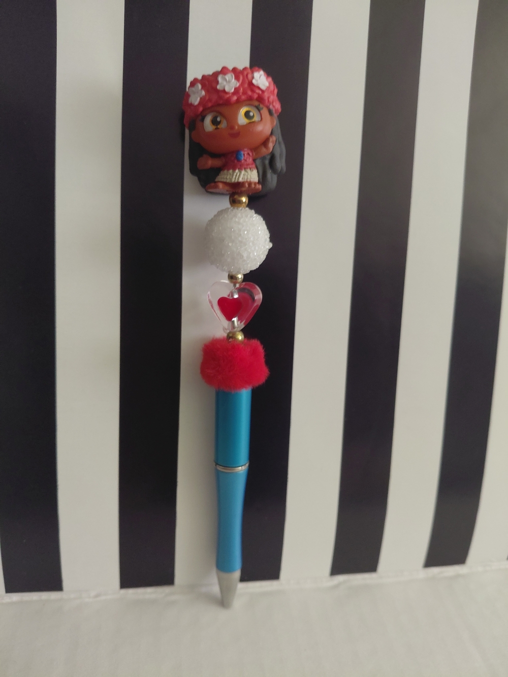 Cute Doll Top Blue Pen with Red and White Accents - Kids Toys